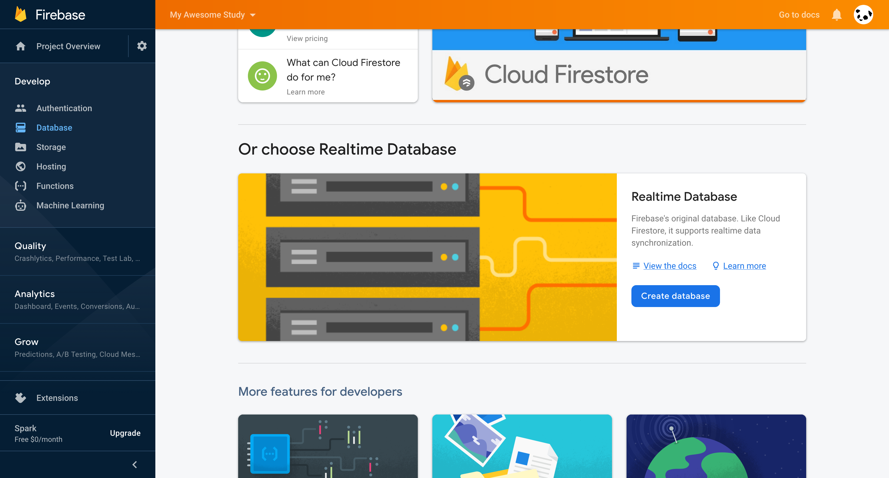 Create Firebase Realtime Database - 1