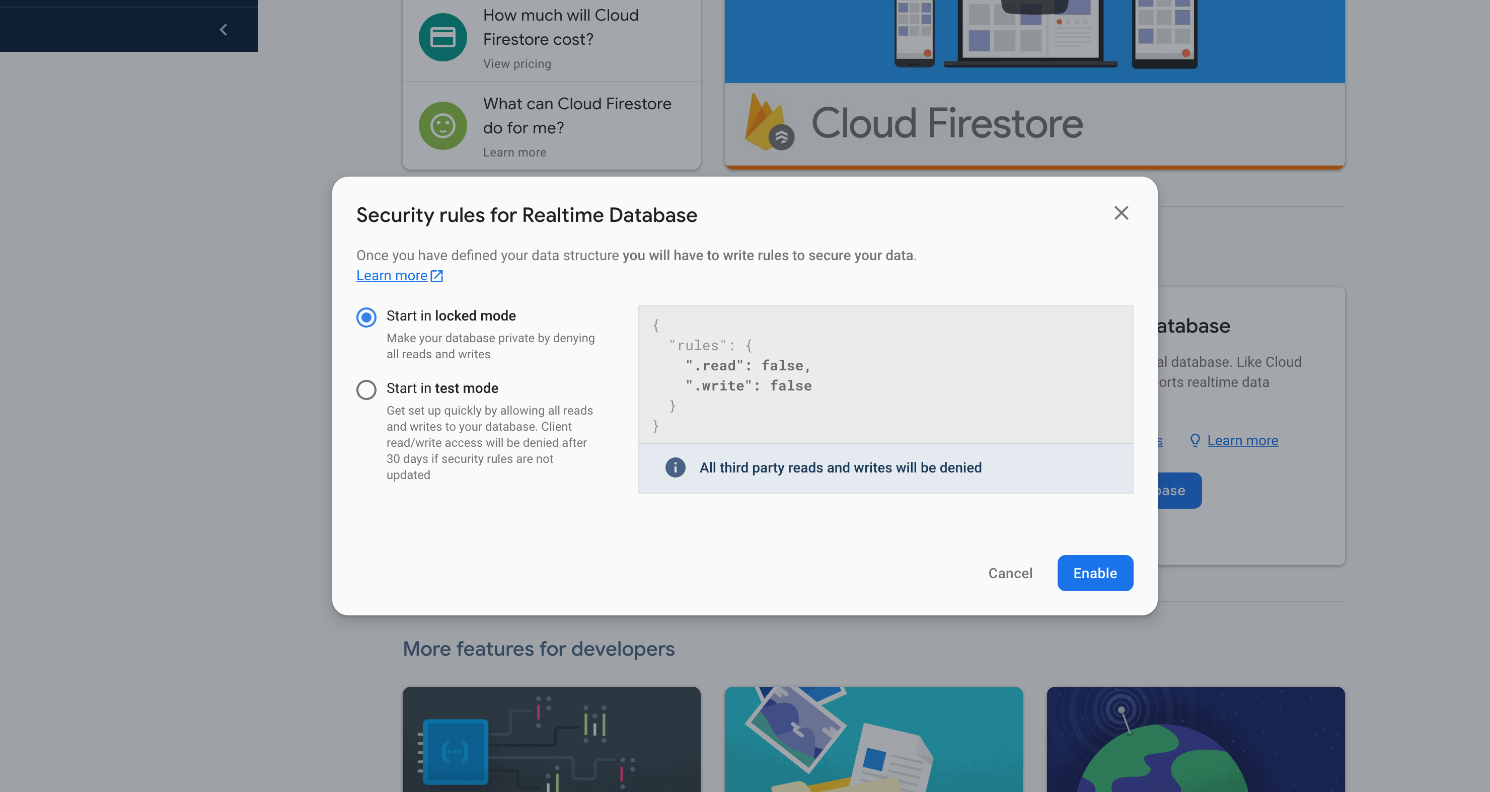 Create Firebase Realtime Database - 2